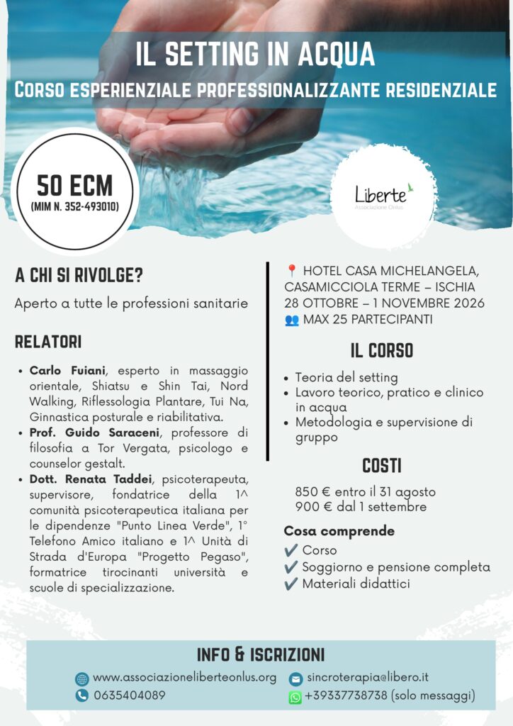 Locandina corso ECM "Il Setting in Acqua" - Ischia